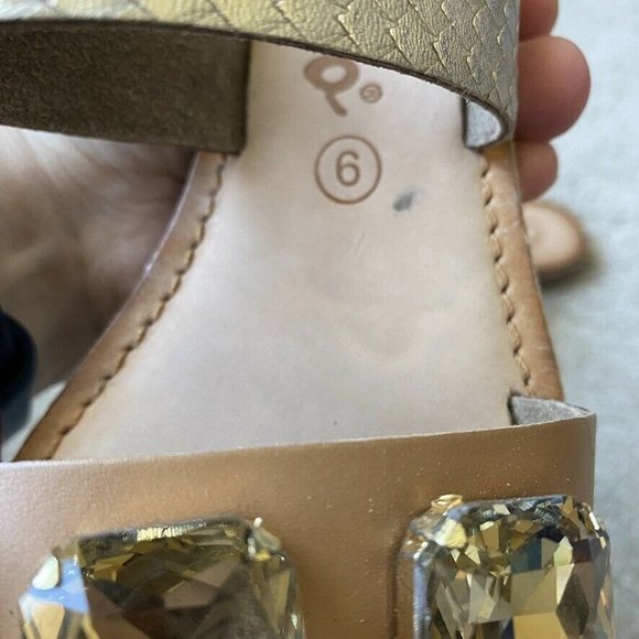 NEW Callisto of California Wrigley Jeweled Metallic Leather Sandals Sz 6 - Picture 3 of 4